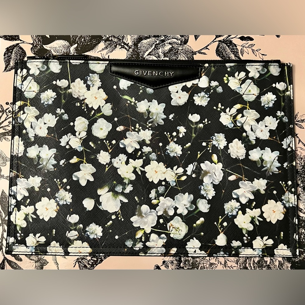 Givenchy Black Floral Clutch